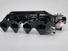 Load image into Gallery viewer, Evo 8,9 drag intake with boomba throttle body &amp; tps freshly coated black.