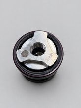 Load image into Gallery viewer, K&amp;P Engineering Reusable Oil Filter for 4G63 – Black on neutral gray studio background