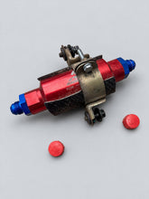 Load image into Gallery viewer, Aeromotive Inline Fuel Filter - Red with Fittings &amp; Mounting Bracket - Used