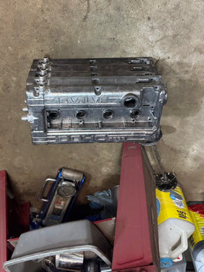 DOHC badged valve covers with -10 an fittings powder coated a single stage blue (will confirm eith customer) — with exposed letters