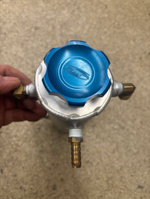 JMF universal deluxe Coolant overflow tank blue threaded cap.
