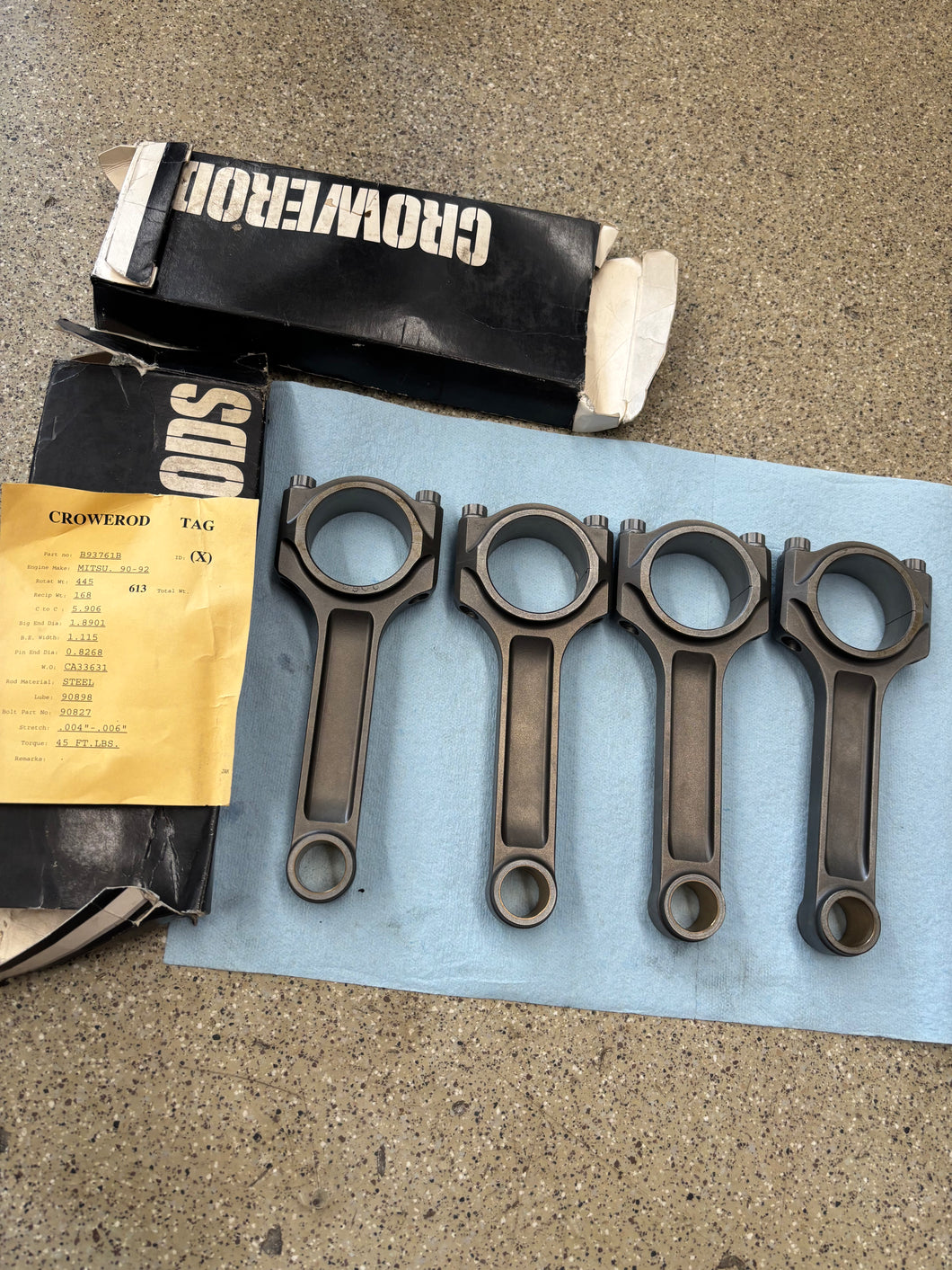 Crower steel billet I Beam Rods 4G63 6 bolt DSM #B93761B
