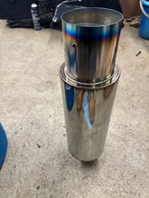 Load image into Gallery viewer, Spec-D Tuning N1 4" Burnt Tip Muffler Exhaust 2.5" Inlet Universal With Removable Silencer (B-Tip; 4 Inch)
