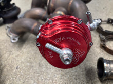 Load image into Gallery viewer, JMF Vband Top Mount manifold with PTE 6766 Journal bearing turbo in .82 ar housing and tial mvr 44mm wastegate and side exit exhaust and dump tube