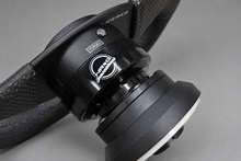 Load image into Gallery viewer, NR-G innovations flat bottom leather steering wheel with NR-G quick release