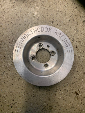 Unorthodox crank pulley